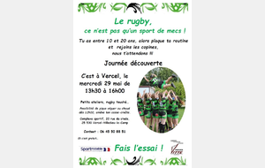 journée decouverte rugby feminin le 29 mai à vercel